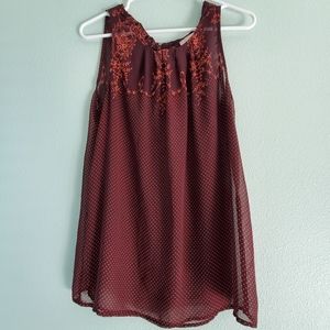 Ann Taylor LOFT Shell Size Medium wine color top